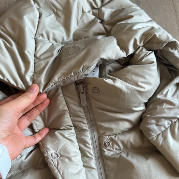 wunder puff jacket heathered raw linen size 4 lululemon nwt - Picture 7 of 16